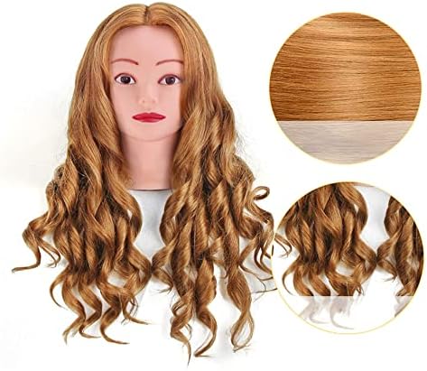 80% Human Hair Mannequin Head 26-28"Doll Head for Hair Hairdresser Practice - Image 5