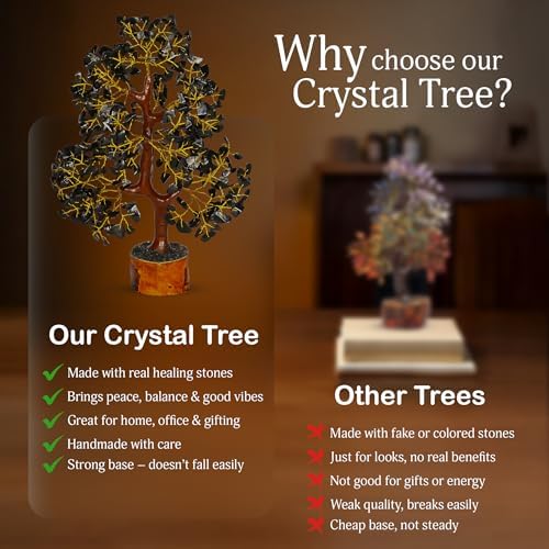 YATSKIA Black Tourmaline Crystal Tree, Birthday Gifts for Women, Mom & Friends, Handmade Crystal Tree of Life, Boho Room, Shelf & Office Desk Decor, House Warming Gifts - Image 6