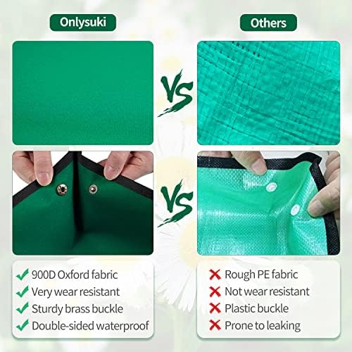 Plant Repotting Mat for Indoor Plants Transplanting Table Top Gardener Portable Potting Tray Potting Soil Tidy Tray Succulents Bonsai Planting Gardening Mat Garden Gifts for Women 29.5"x29.5" - Image 5
