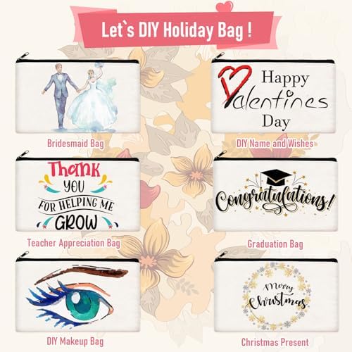 Legigo Blank Canvas Bags Zipper Pouch Makeup Bags Pencil Pouch Bulk - Image 4
