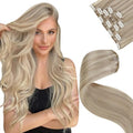 LaaVoo Clip In Hair Extensions, Blonde Highlights, 18 Inch 5Pcs 80g by LaaVoo