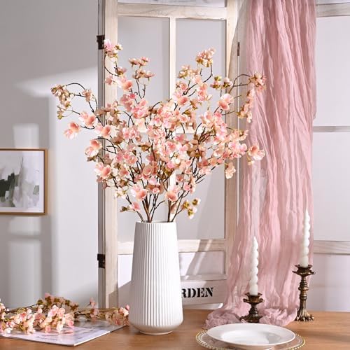 40'' Cherry Blossom Branches, 4 Pcs Faux Cherry Blossom Tree Stems Decor - Image 5
