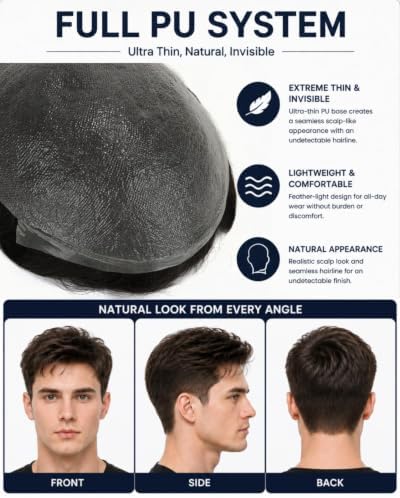 0.03mm Ultra-Thin Skin Hair Piece for Men, #18 Ash Blonde - Image 2