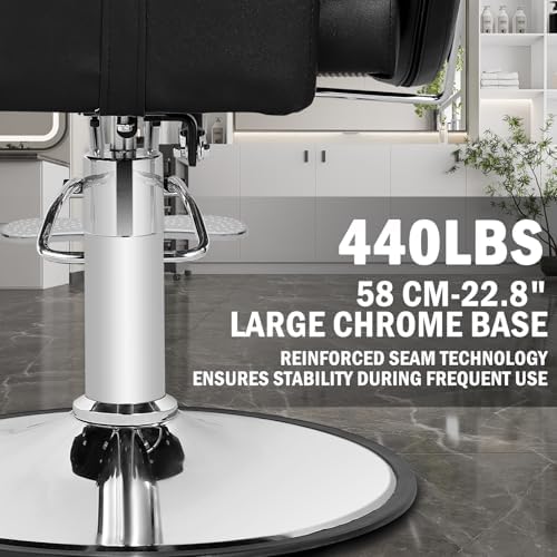Reclining Salon Chair for Hair Stylist, Heavy Duty Hair Barber Chair - Image 6