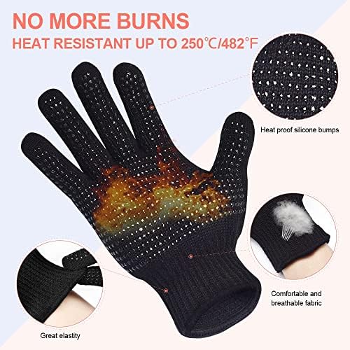 IKOCO Heat Gloves for Hair Styling, Heat Resistant Gloves with Silicone Mat Pouch for Curling Iron, Flat Iron, Straightener, Hot Hair Tools - Image 2