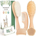 5 Piece Baby Hair Brush Set, Wooden Baby Brush and Comb Set with Natural Soft Goat Hair Bristles, Cradle Cap Brush, Baby Essentials Grooming Kit for Boy Girl by Unknown