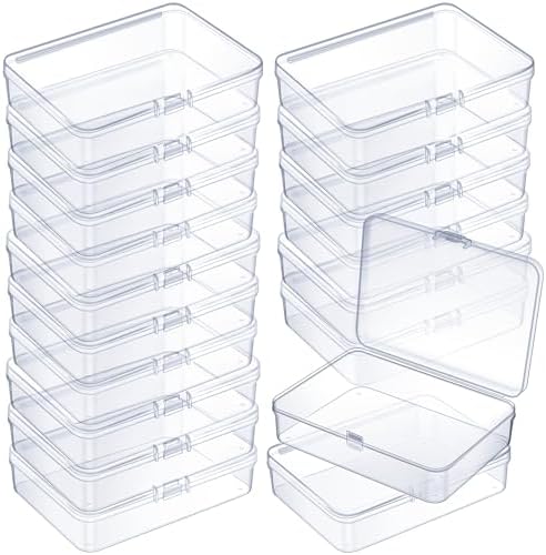 Jetec 18 Pieces Small Clear Plastic Storage Box, 4.5 x 3.3 x 1.2 Inch by Jetec