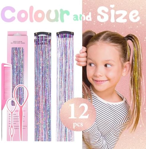 Hair Tinsel Clip in 12 colors Fairy Hair Tinsel Kit - Image 3