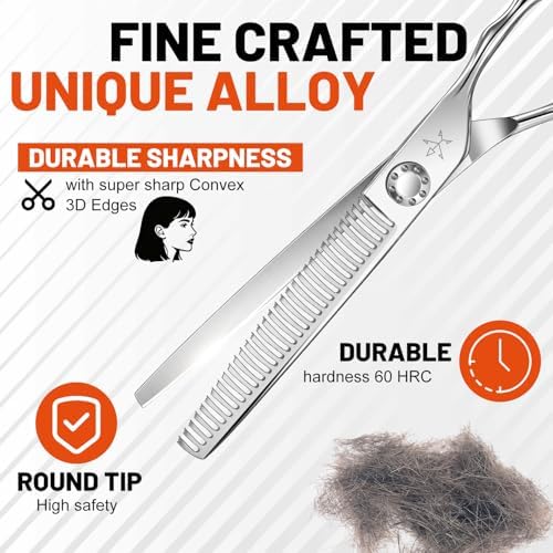 High-end Professional Hair Thinning Scissors Hair Cutting Teeth Shears Barber Hairdressing Texturizing Scissors Extremely Very Sharp 6.5 Inch Stainless Steel Alloy For Men Women Salon & Home - Image 5