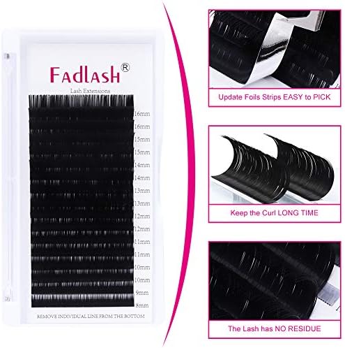 FADLASH Eyelash Extension Supplies 0.15 Classic C Curl Mix 8-16mm Silk Individual Eyelashes Professional Salon Use - Image 2