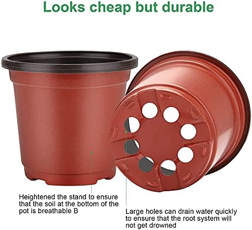 MIXC Nursery Pots with Humidity Dome, 4" Seed Starting Pot 30 Pack, Red - Image 3