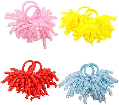 PIDOUDOU Pack of 18 Boutique Girls' Solid Curly Korker Bow Hair Ties Hair ornaments - Image 2