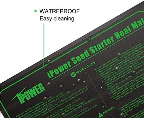 iPower GLHTMTM-A 20" x 20" Waterproof Durable Seedling Heat Mat Warm Hydroponic Plant for Indoor Gardening Germination Starting, black - Image 2