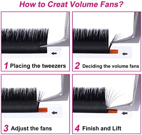 Volume Eyelash Extensions 0.07 D Curl Lash Extensions 15mm Easy Fanning Volume Lashes Professional Salon Use Fanned Blooming Lashes (0.07-D, 15mm) - Image 2