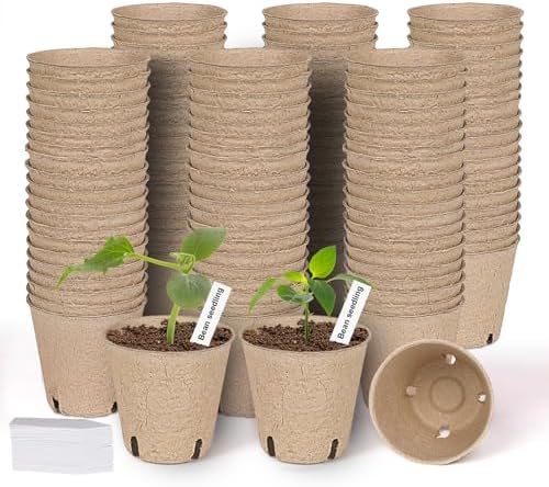 JNYONG 120 Packs 3.15 Inch Peat Pots,Garden Germination Nursery Pots by JNYONG
