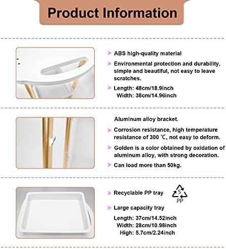 Elitzia Facial Trolley 4-Tier Rolling Spa Cart for Beauty Salon Gold - Image 5