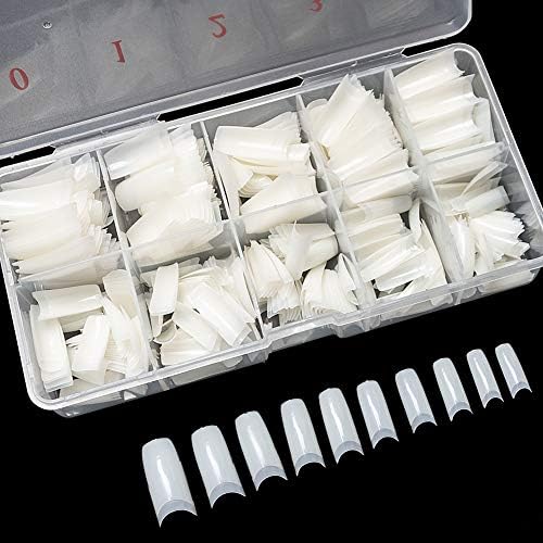 Krofaue 500PCS flexible gel French Half Cover Acrylic Nail Tips Manicure by krofaue