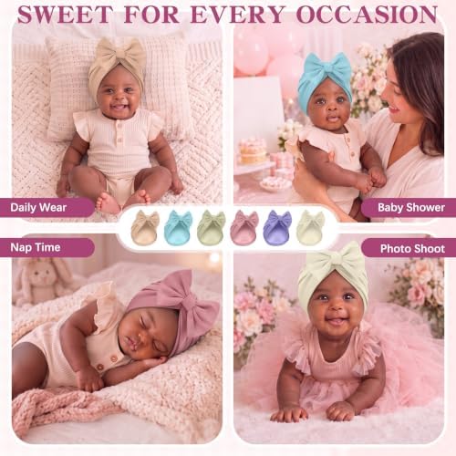 6 Pcs Newborn Satin Bonnet for Infant 0-6 Months - Image 6