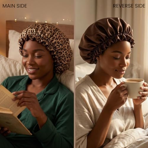 Silk Satin Hair Bonnet for Sleeping Reversible - Image 2