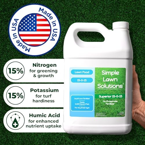Superior 15-0-15 Liquid Lawn Fertilizer - Lawn Food for Growth & Green - Nitrogen, Potassium, Humic, Fish & Seaweed - Any Grass Type- Simple Lawn Solutions - All Season- Concentrate (1 Gallon) - Image 2