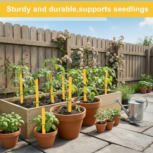Weysat 200 Pcs 12" Wood Plant Labels for Field or Containers Plant Tags Wood Garden Labels for Seedling Stakes Markers Nursery Seed Tags with Smooth Surface for Pot Herbs Flowers Vegetables (Yellow) - Image 3