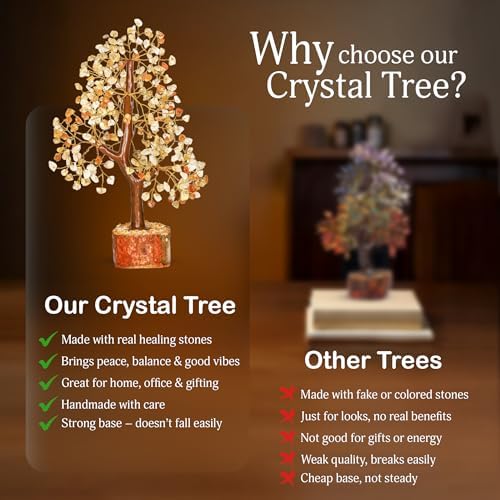 YATSKIA Citrine Tree of Life, Unique Gifts for Women, Mom & Family, Handmade Crystal Money Tree, Living Room, Bedroom & Office Decor, Birthday Gifts - Image 6