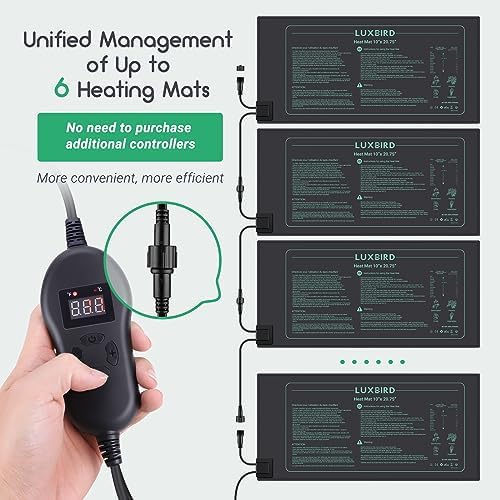 LUXBIRD Daisy Chain Seedling Heat Mat 10" x 20.75" Waterproof Plant Heating Pad, for Seed Starting, Germination, Hydroponics (Master Mat Required) - Image 2
