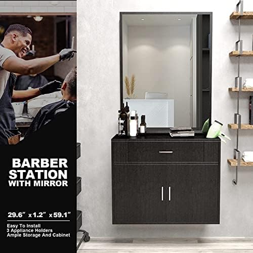 Artist hand Wall Mount Salon Station Styling Station Barber Beauty Spa Salon Equipment(Black) - Image 3