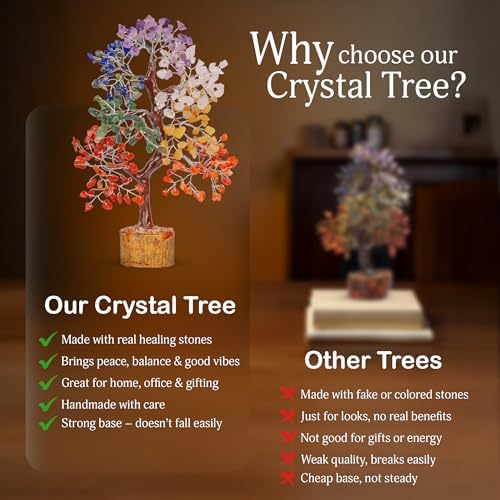 YATSKIA 7 Chakra Crystal Tree of Life, Birthday Gifts for Women, Mom & Grandma | Handmade Gemstone Tree for Living Room, Bedroom & Office Decor | House Warming Gifts - Image 6