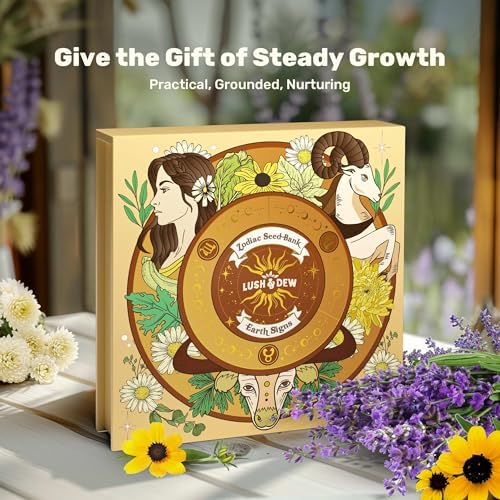 Lush&Dew Zodiac Garden Seed Bank Earth Sign, Gardening Gifts for Women Men - Image 5