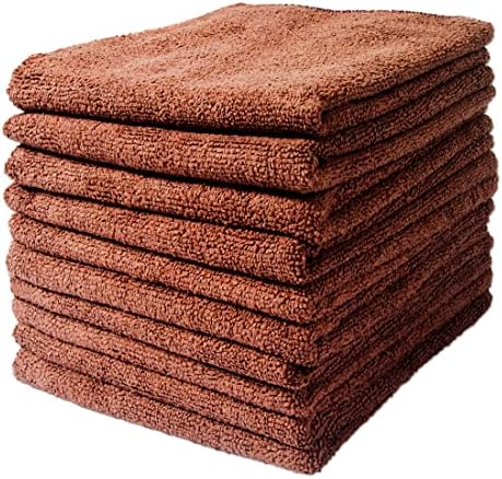 Eurow Microfiber Salon Towels – Bleachproof, Ultra Absorbent & Quick Drying – Soft, Lightweight & Durable for Hair Styling, Beauty, Barber & Spa Use, 16 x 29 Inches, 10-Pack, Brown - Image 4