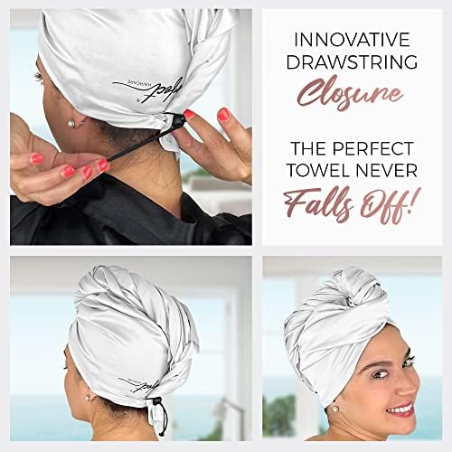 Microfiber Hair Towel Wrap for Women – Large Fast Drying Hair Towel with Patented Clip – Anti-Frizz, Super Absorbent, Silky Smooth Microfiber – Plopping Hair Wrap for Curly, Wavy & Straight Hair - Image 4