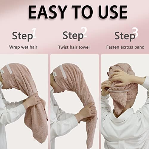 Chloven 2 Pack Extra Large Microfiber Hair Towel Wrap for Women Curly Hair - Image 5