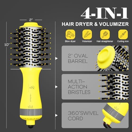 Auto Dual Voltage Hair Dryer Brush with European Travel Plug - Image 6
