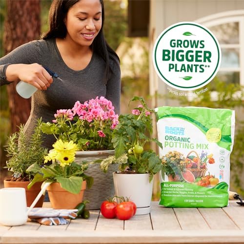 Back to the Roots All-Purpose Potting Mix 6 Quarts (Best Value), 100% Organic & USA Made for Herbs, Veggies, Flowers, w/Nutrient Rich Plant Food, Worm-Castings, & Moisture Controlling Yucca, 2 Packs - Image 5