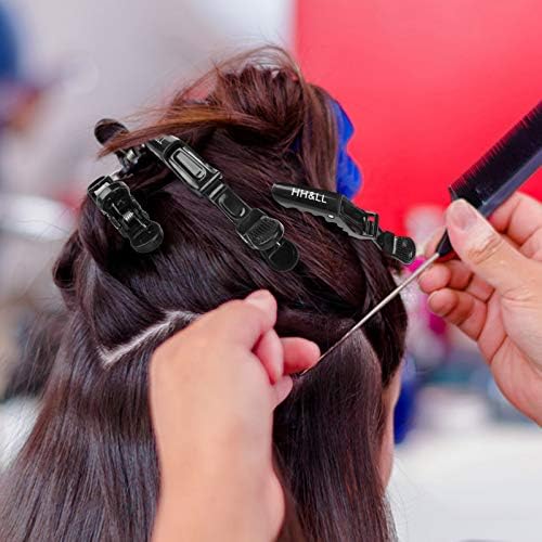 HH&LL Hair Clips for Women Wide Teeth & Double-Hinged Design Alligator Styling Sectioning Clips of Professional Hair Salon Quality - 10 Pack (Black+White) - Image 2