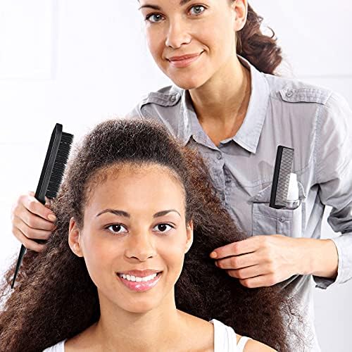 Geiserailie 3 Pcs Slick Back Hair Brush Set Bristle Brush, Black - Image 5