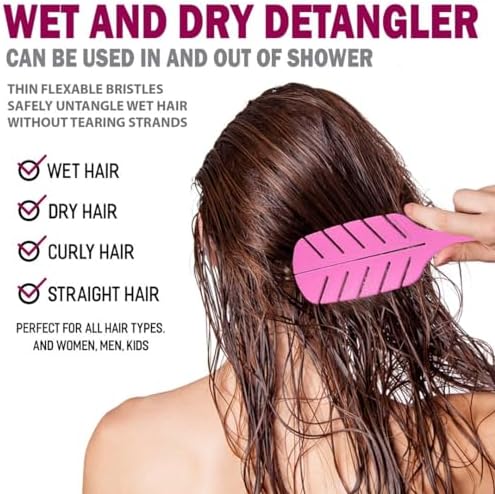 Fiora Naturals Detangler Brush for Wet and Dry Hair, Soft Detangling Brush - Image 2