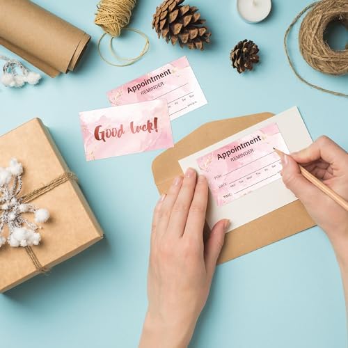240 Pcs Appointment Reminder Cards Pink Ink Style 3.54 X 2 Inch - Image 2