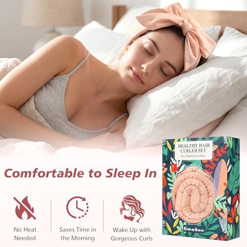 Gwabee Velvet Heatless Curls Overnight Hair Curlers to Sleep In - Image 4