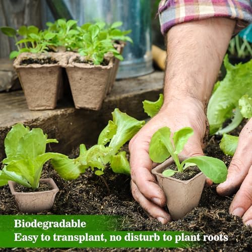 Doter 10 Packs Seedling Starter Trays 120 Cells, Biodegradable Seed Germination Trays Plant Starter Peat Pots for Seedlings - Image 5