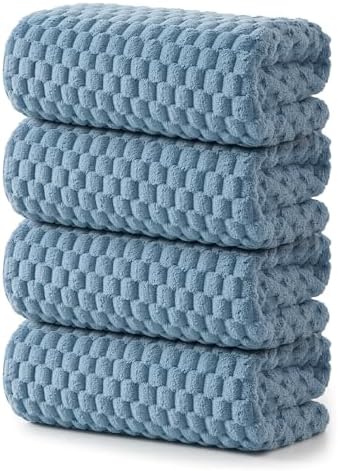 REDKISS 4 Pack Blue Bath Towels for Bathroom, Ultra Soft, 27"x55" by REDKISSOnline