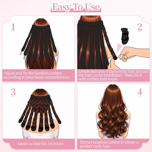 Heatless Curls Overnight Headband for Long Hair Heatless Curler Headband - Image 6