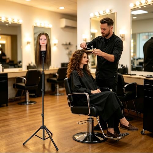 Mannequin Head Detachable Tripod Wig Stand for Cosmetology Hairdress Train - Image 6