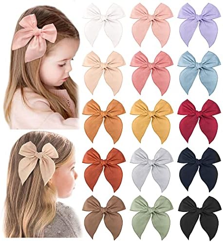 Niceye Big Hair Bows for Girls, Cotton Linen Alligator Clips, 4.5" Bows by Niceye