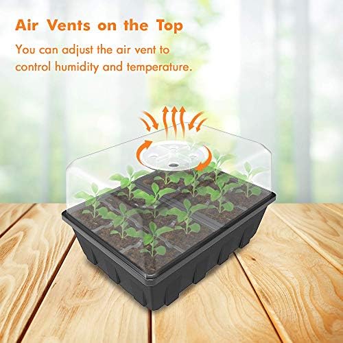 Gardzen 20 Pack Seed Starter Trays with Adjustable Vented Dome 240 Cell Clear - Image 3