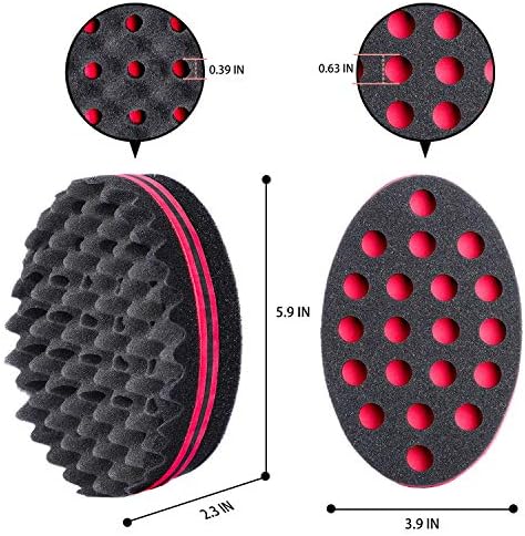 Magic Twist Hair Sponges Set, Big Holes Sponge Brush for Hair, Curling Sponge Glove for Men Women Curls with Metal Afro Pick(6.7 inch) - Image 2
