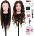 Mannequin Head with 80% Human Hair 28" Doll Head for Hair Styling#4 by NeverlandBeautyHealth