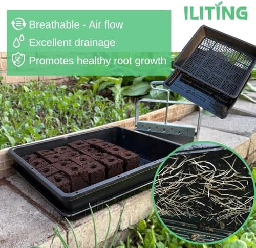 Soil Blocking Trays 5-Set 15x12inch Mesh Trays Flat Plant Tray with Humidity Domes, Nursery Supply for Microgreen, Seed Starting, Indoor Gardening, and Greenhouse - Image 5