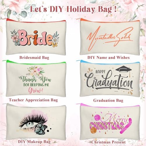 Legigo Blank Canvas Bags Zipper Pouch Makeup Bags Pencil Pouch Bulk - Image 4
